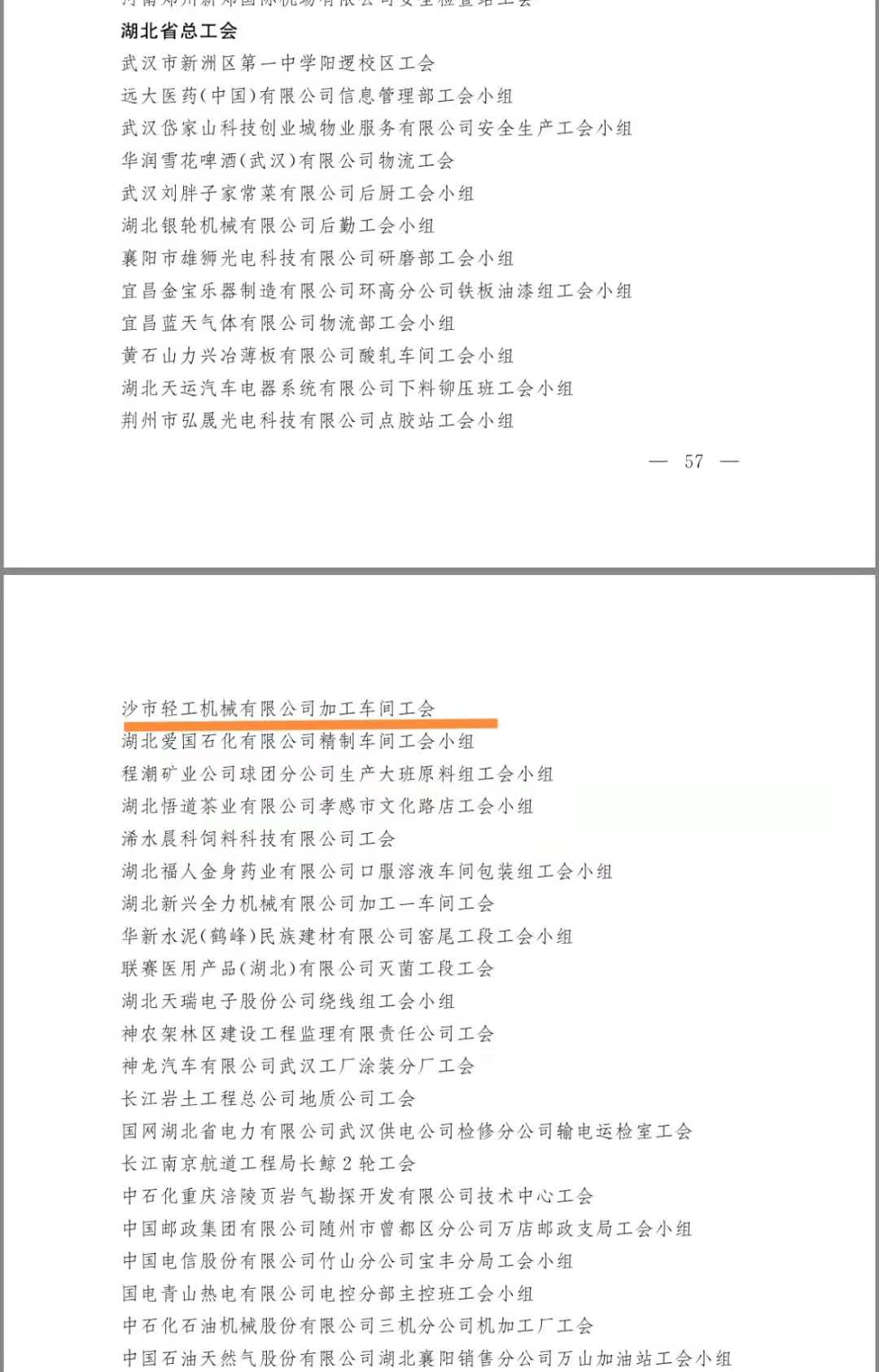 热烈祝贺公司加工车间工会荣获“天下模范职工小家”